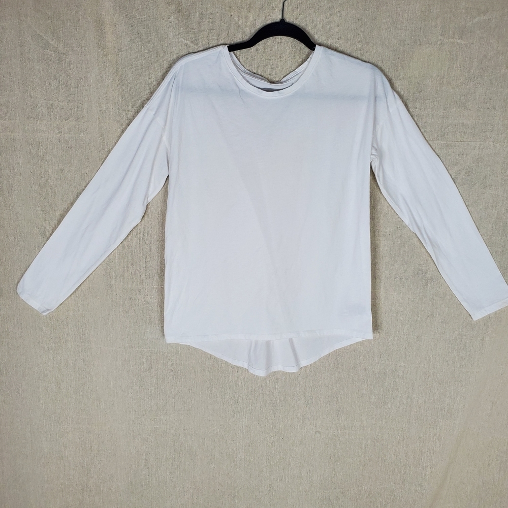 ♧ Old Navy White Long Sleeve Scoop Neck T-Shirt Size XXL